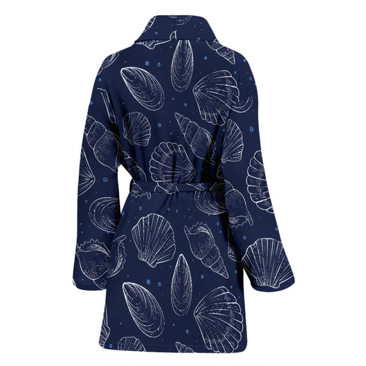 Seashell Print Design LKS3011 Women Bathrobe