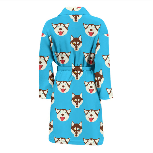 Siberian Huskies Print Design LKS306 Men Bathrobe