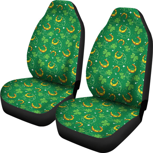 Shamrock With Horse Shoes Print Design LKS305 Car Seat Covers