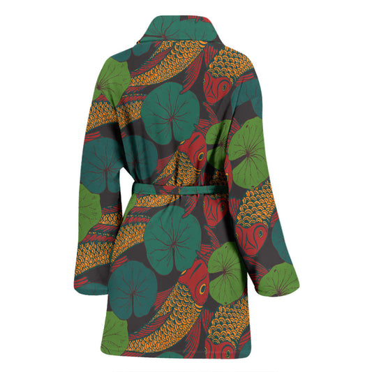 KOI Fish Pattern Print Design 01 Women Bathrobe