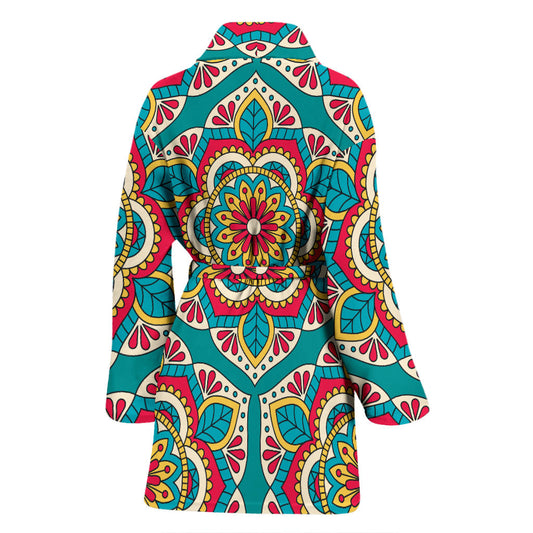 Mandala Pattern Print Design 03 Women Bathrobe