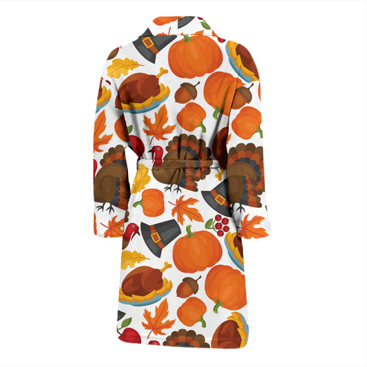 Thanksgiving Print Design LKS304 Men Bathrobe