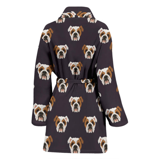 Bulldogs Pattern Print Design 03 Women Bathrobe