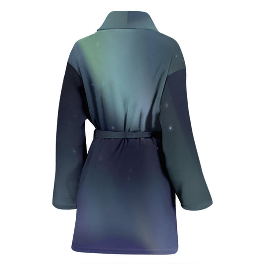 Aurora Borealis Pattern Print Design 01 Women Bathrobe