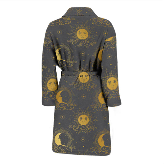 Sun Moon Print Design LKS305 Men Bathrobe