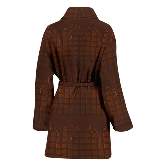Chocolate Pattern Print Design 01 Women Bathrobe