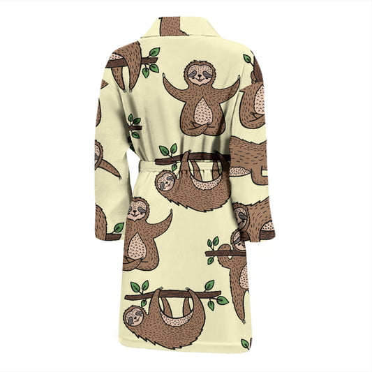 Sloth Print Design LKS3010 Men Bathrobe