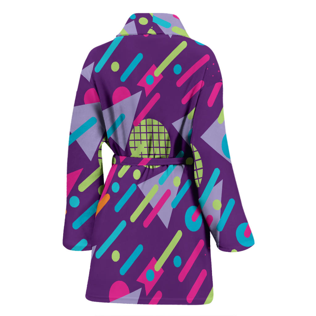 90s Pattern Print Design 4 Women Bathrobe