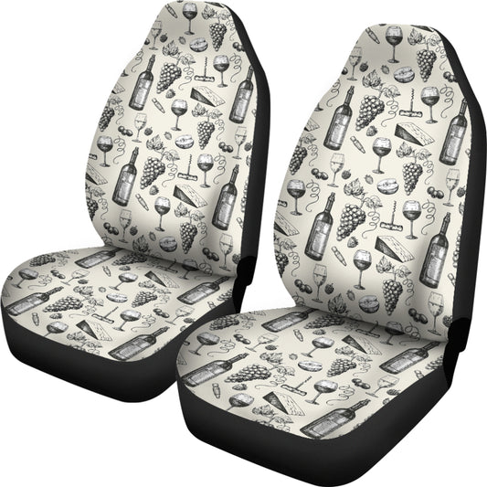 Wine Themed Print Design LKS306 Car Seat Covers