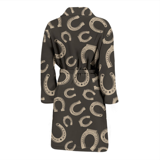 Horseshoe Print Design LKS303 Men Bathrobe