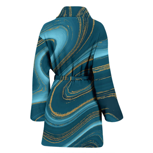 Liquid Pattern Print Design 04 Women Bathrobe