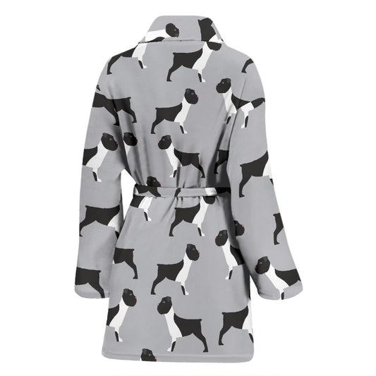 Boxers Pattern Print Design 01 Women Bathrobe