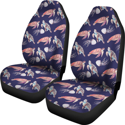 Sea Turtle With Jelly Fish Print Design LKS301 Car Seat Covers