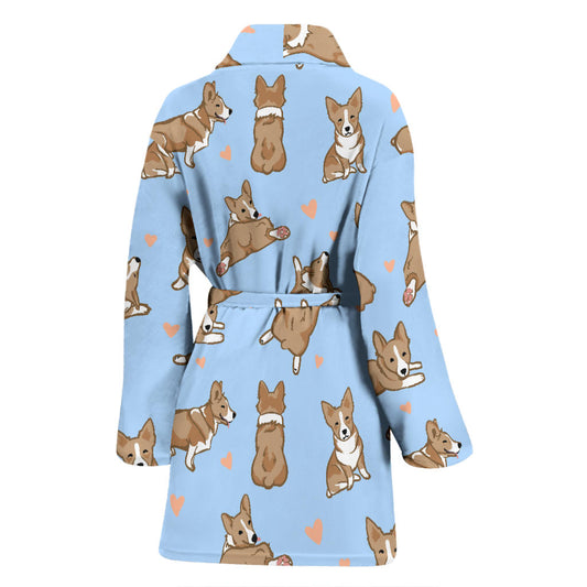 Pembroke Welsh Corgis Pattern Print Design A05 Women Bathrobe