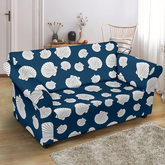 Seashell Print Design LKS3012 Loveseat Couch Slipcover