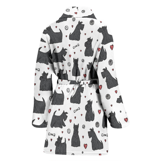 Scottish Terriers Print Design LKS3015 Women Bathrobe