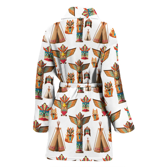 Totem Native Print Design LKS303 Women Bathrobe