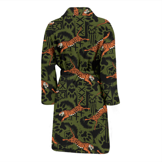 Tiger Pattern Print Design LKS303 Men Bathrobe