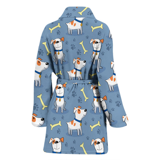 Bull Terriers Pattern Print Design 04 Women Bathrobe