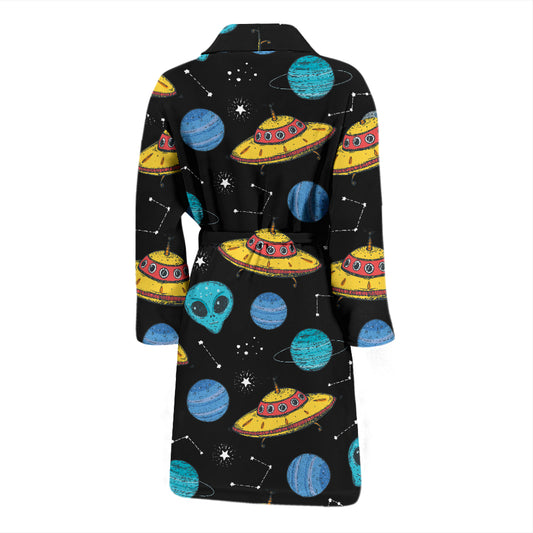 UFO Alien Print Design LKS306 Men Bathrobe