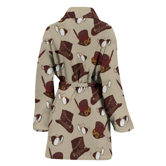 Steampunk Hat Print Design LKS301 Women Bathrobe