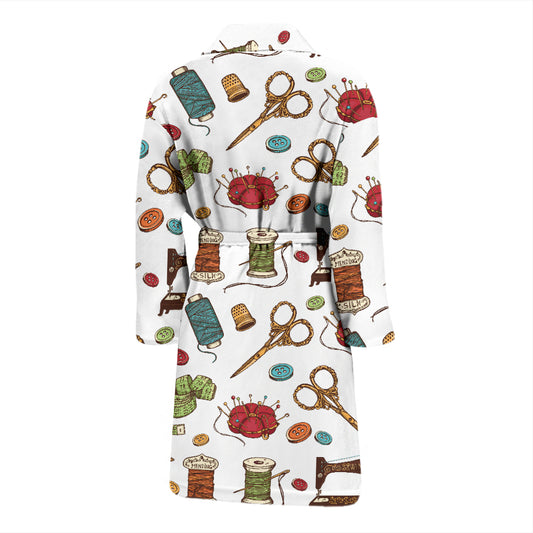 Sewing Equipment Print Design LKS304 Men Bathrobe