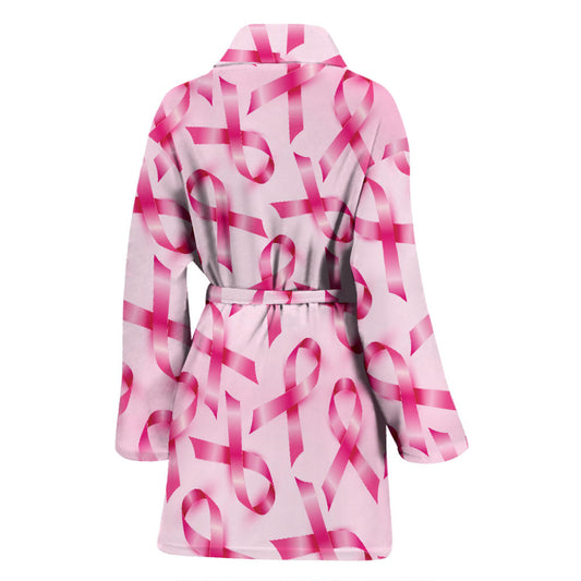 Breast cancer Pattern Print Design 04 Women Bathrobe