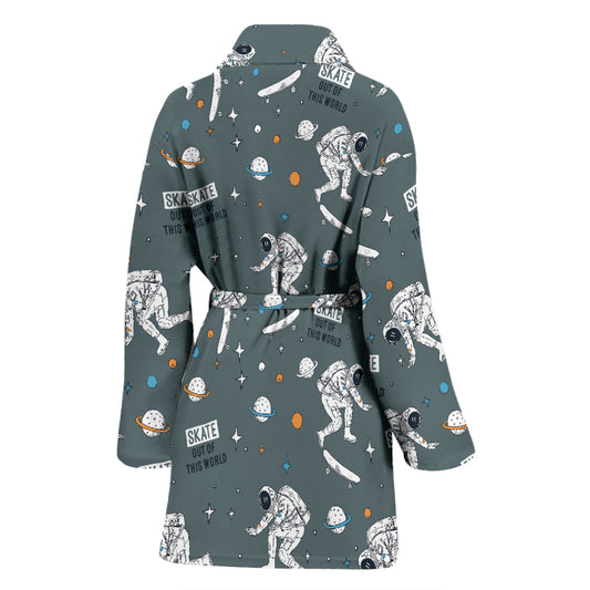 Skateboard Print Design LKS306 Women Bathrobe