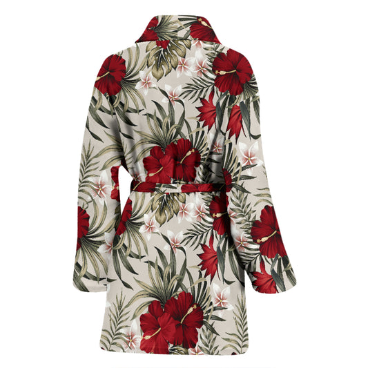 Hibiscus Print Design LKS3011 Women Bathrobe