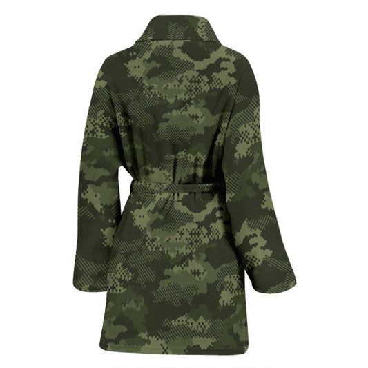 Army Camouflage Pattern Print Design 02 Women Bathrobe