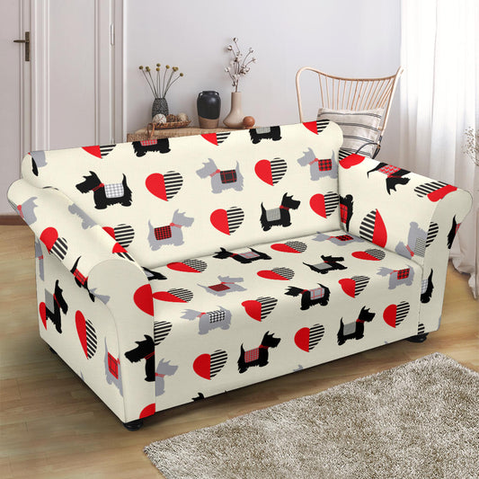 Scottish Terriers Print Design LKS3010 Loveseat Couch Slipcover