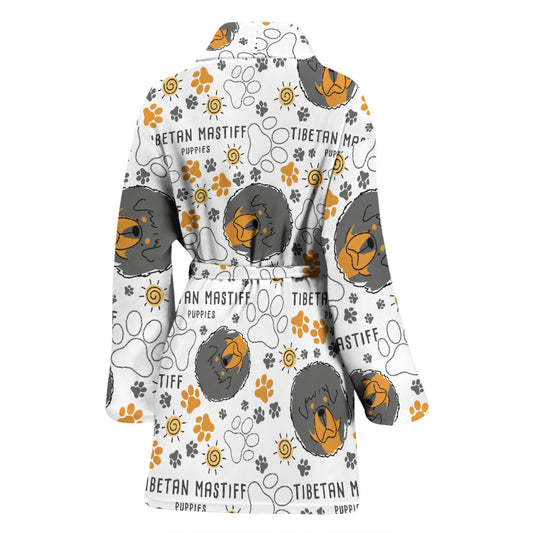 Tibetan Mastiffs Print Design LKS302 Women Bathrobe
