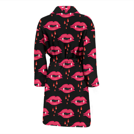 Vampire Lips Print Design LKS303 Men Bathrobe