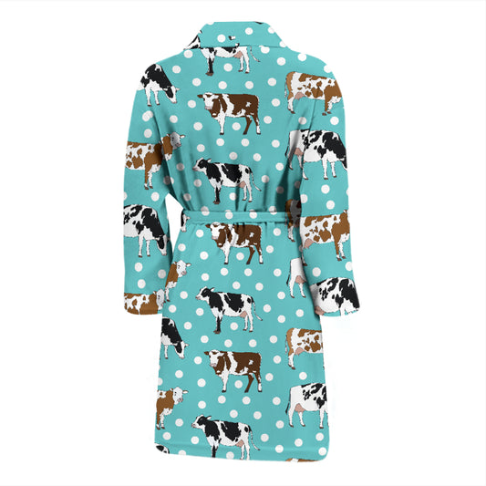 Cattle Print Design LKS405 Men Bathrobe