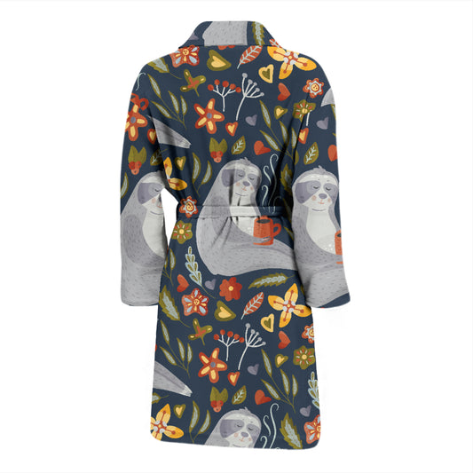 Sloth Print Design LKS303 Men Bathrobe
