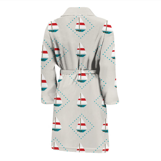 Sailboat Print Design LKS301 Men Bathrobe