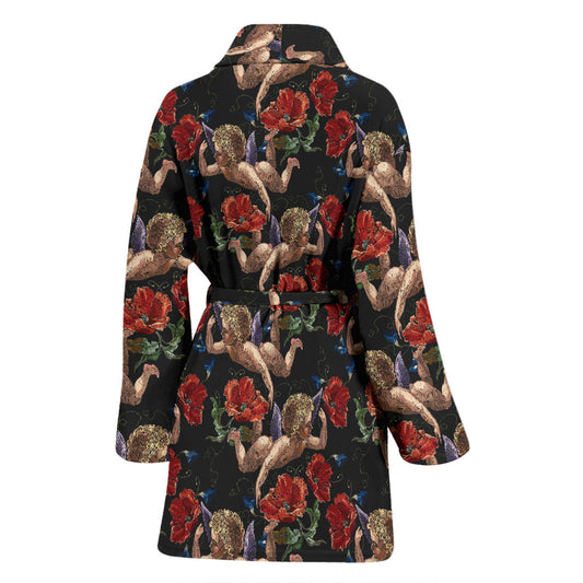 Cupid Pattern Print Design 05 Women Bathrobe