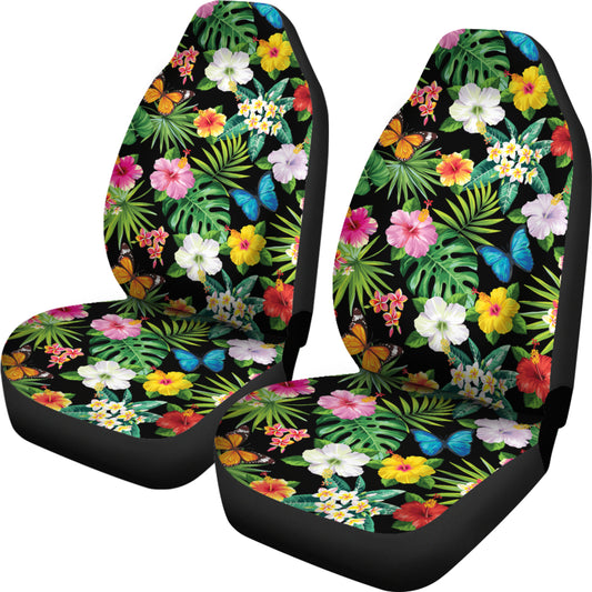 Hibiscus With Butterfly Print Design LKS305 Car Seat Covers