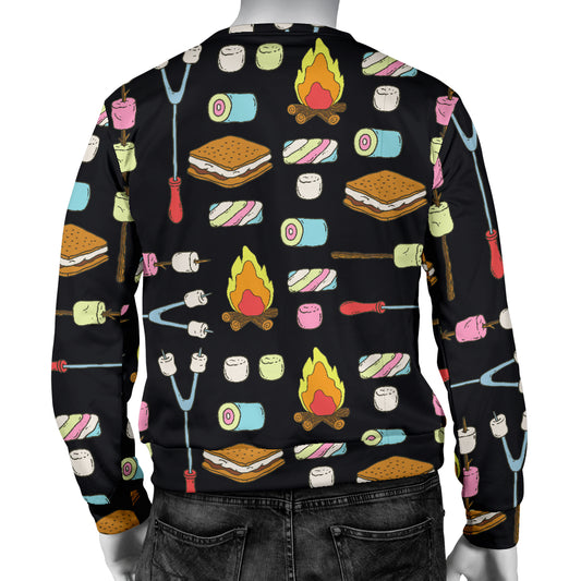 Camping Campfire Marshmallows Men Long Sleeve Sweatshirt