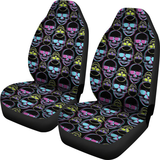 Skull 3D Colorful Print Design LKS309 Car Seat Covers