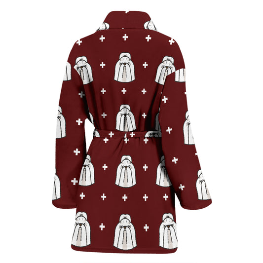 Shih Tzu Print Design LKS301 Women Bathrobe