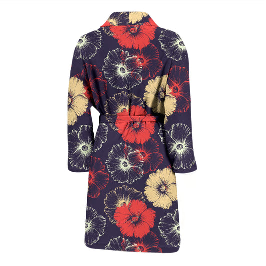 Tropical Flower Print Design LKS302 Men Bathrobe