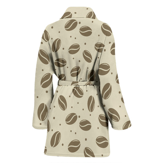 Coffee Pattern Print Design 02 Women Bathrobe