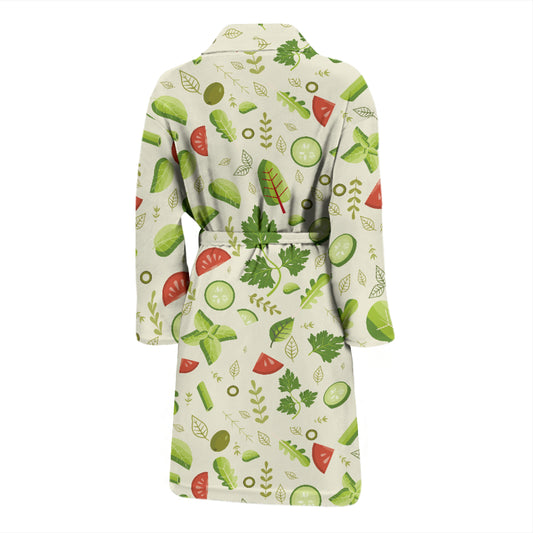 Salad Vegetable Print Design LKS302 Men Bathrobe
