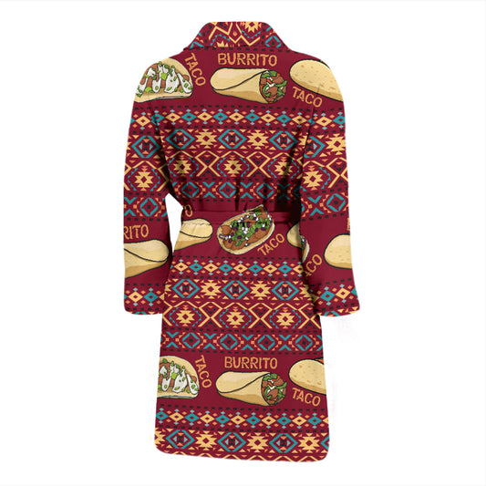 Burrito Taco Print Design LKS302 Men Bathrobe
