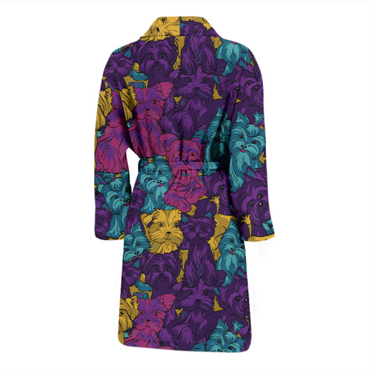 Yorkshire Terriers Print Design LKS3010 Men Bathrobe