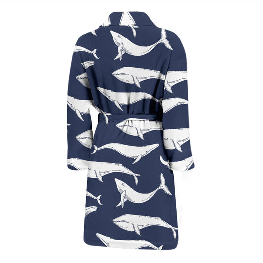 Whale Print Design LKS308 Men Bathrobe