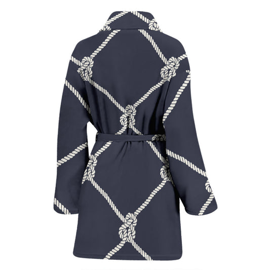 Rope Pattern Print Design A02 Women Bathrobe