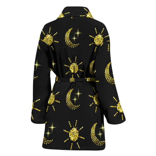 Sun Moon Print Design LKS304 Women Bathrobe