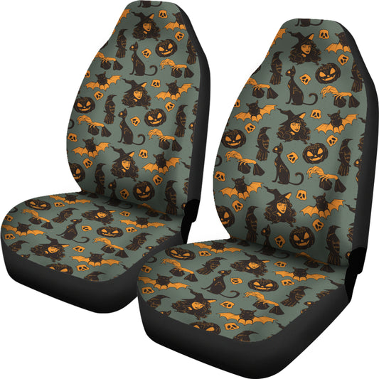 Witch Bat Halloween Print Design LKS305 Car Seat Covers
